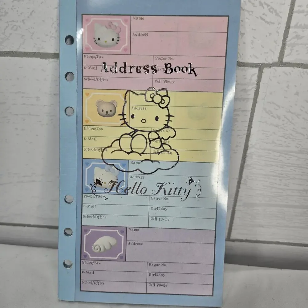 Vintage Hello Kitty Sanrio 90s Address Book Planner Pastel 1999 Kawaii UNUSED